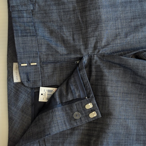 NWT Van Heusen Stretch Extensible Capri Pants 10 Short Blue Pattern - Picture 8 of 16